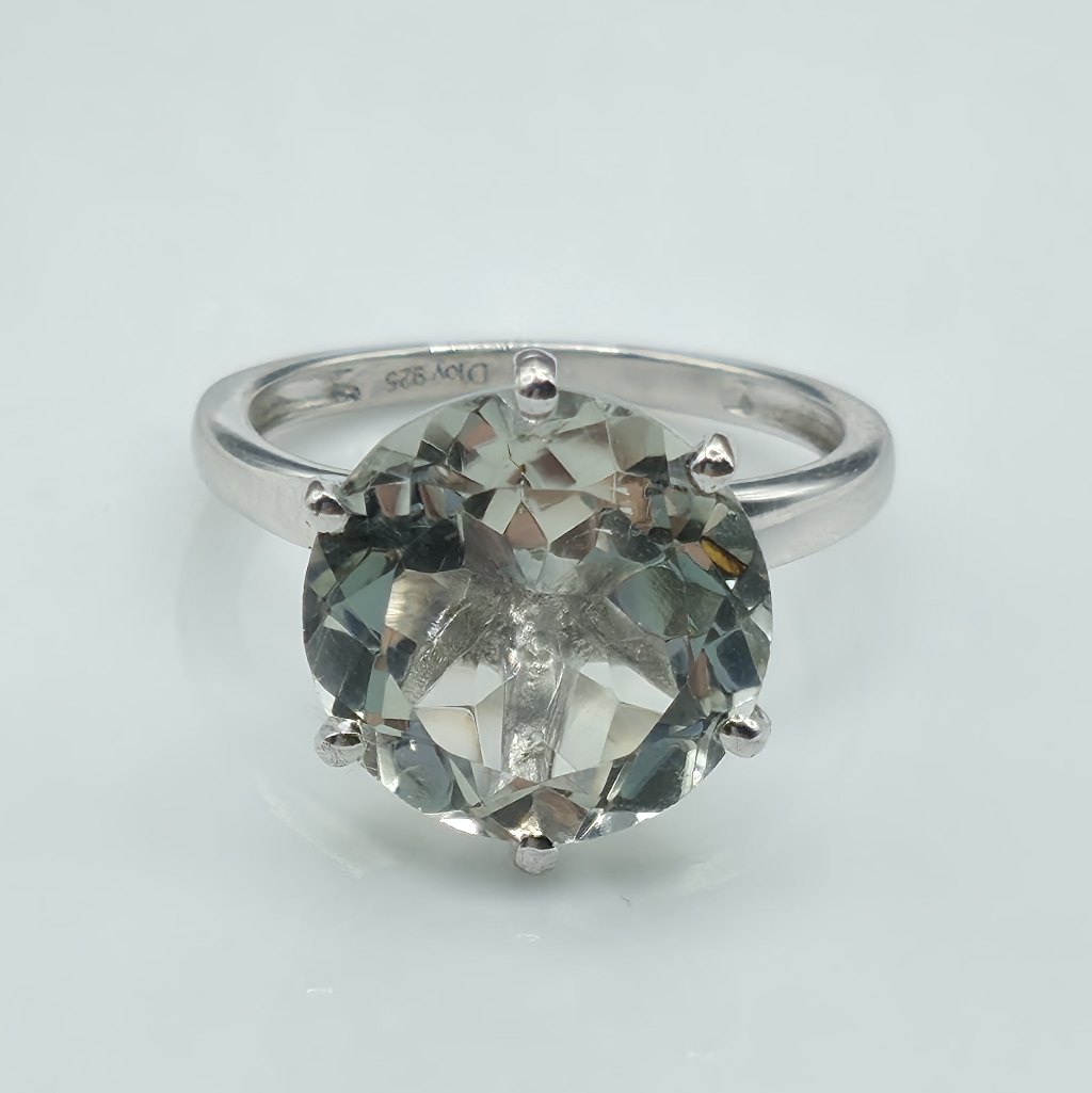 Nwot Extraordinary 5 Carat Earth Mined Genuine Prasiolite Solitaire Ring